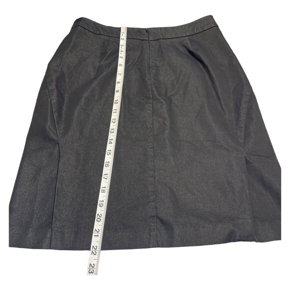 New York & Company A-Line Skirt Women's 6 Black Cotton Stretch Pockets Back Zip - Picture 5 of 7